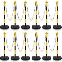 Vista 11 de Konohan 6 juegos de conos delimitadores de estacionamiento de 34 pulgadas, juego de soportes de estacas de plástico para conos de tráfico, barrera