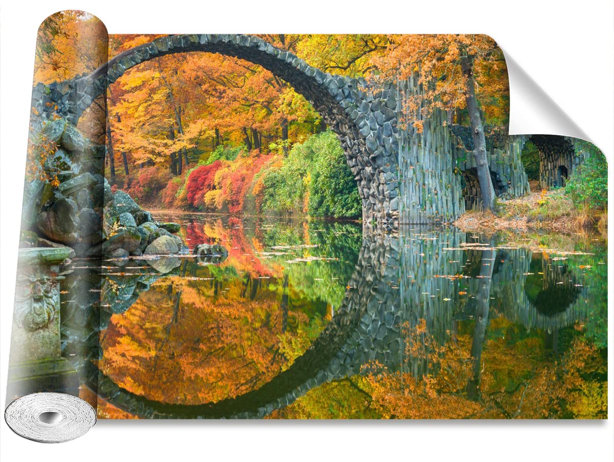 Papier peint camouflage pont arqué Tulup 104x70cm pour habiller un mur vide rapidement