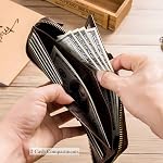 BULLCAPTAIN Genuine Leather RFID Wallet for Men Large Capacity ID Window Card Case with Zip Coin Pocket QB-231 | RFID, Large Capacity, ID Window, Card Case, Zip Coin Pocket