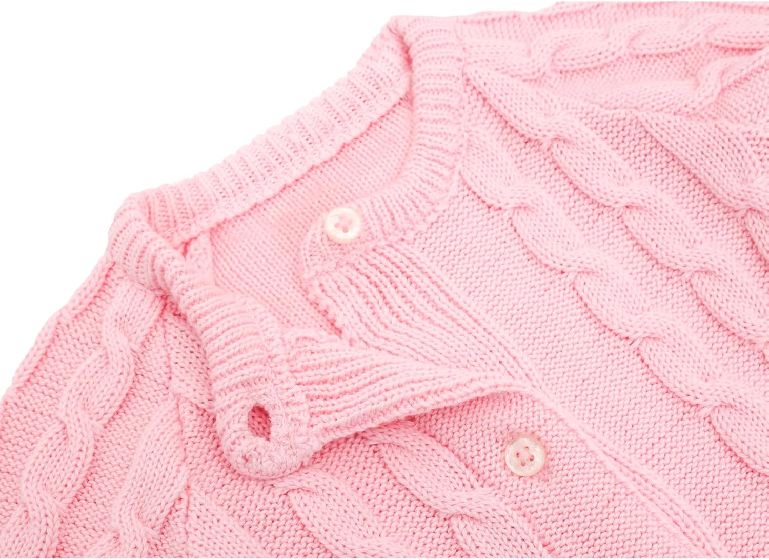Lilax Baby Girls' Cable Knit Cardigan Long Sleeve Cotton Sweater - Image 5