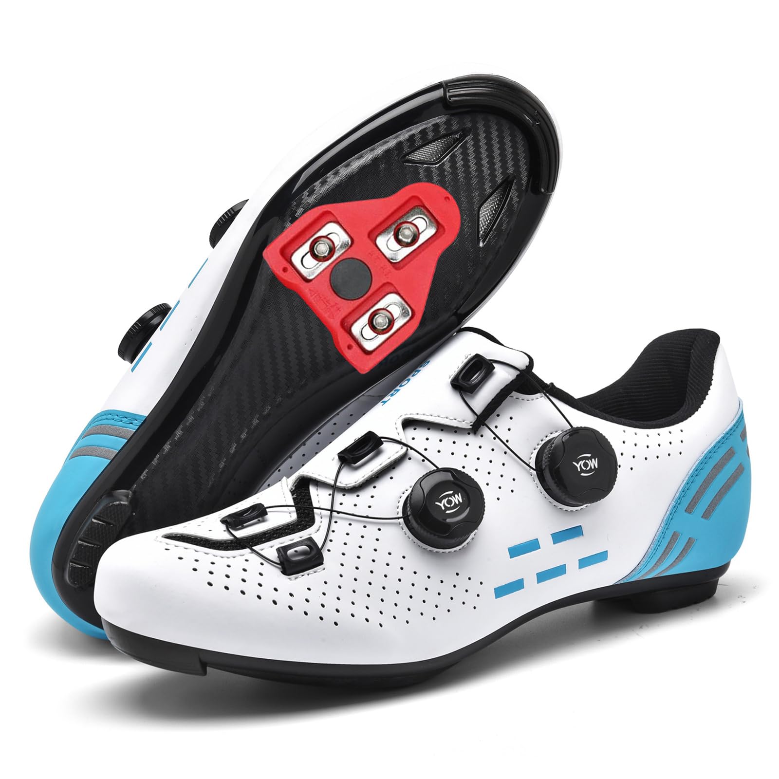 JiuQing Scarpe da Ciclismo da Uomo Compatibili con Le Tacchette Peloton SPD Delta per Bici da Strada per Interni Ed Esterni