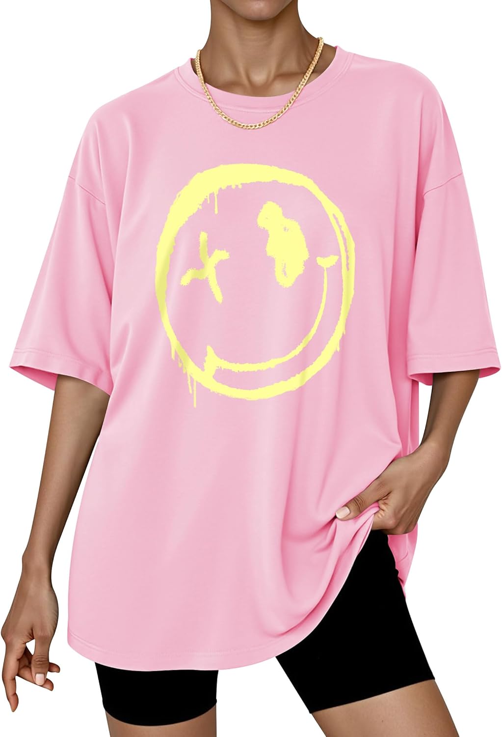 WLLW Oversized Graphic Tshirts for Women Drop Shoulder Crewneck Short Sleeve Summer Loose Graphic Tees Tops - Image 2