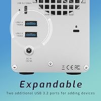 Vista 5 de OWC Caja de almacenamiento externa Mercury Elite Pro Dual USB-C/Thunderbolt 3 de 12 TB con HUB de 3 puertos para Mac y PC Disco duro