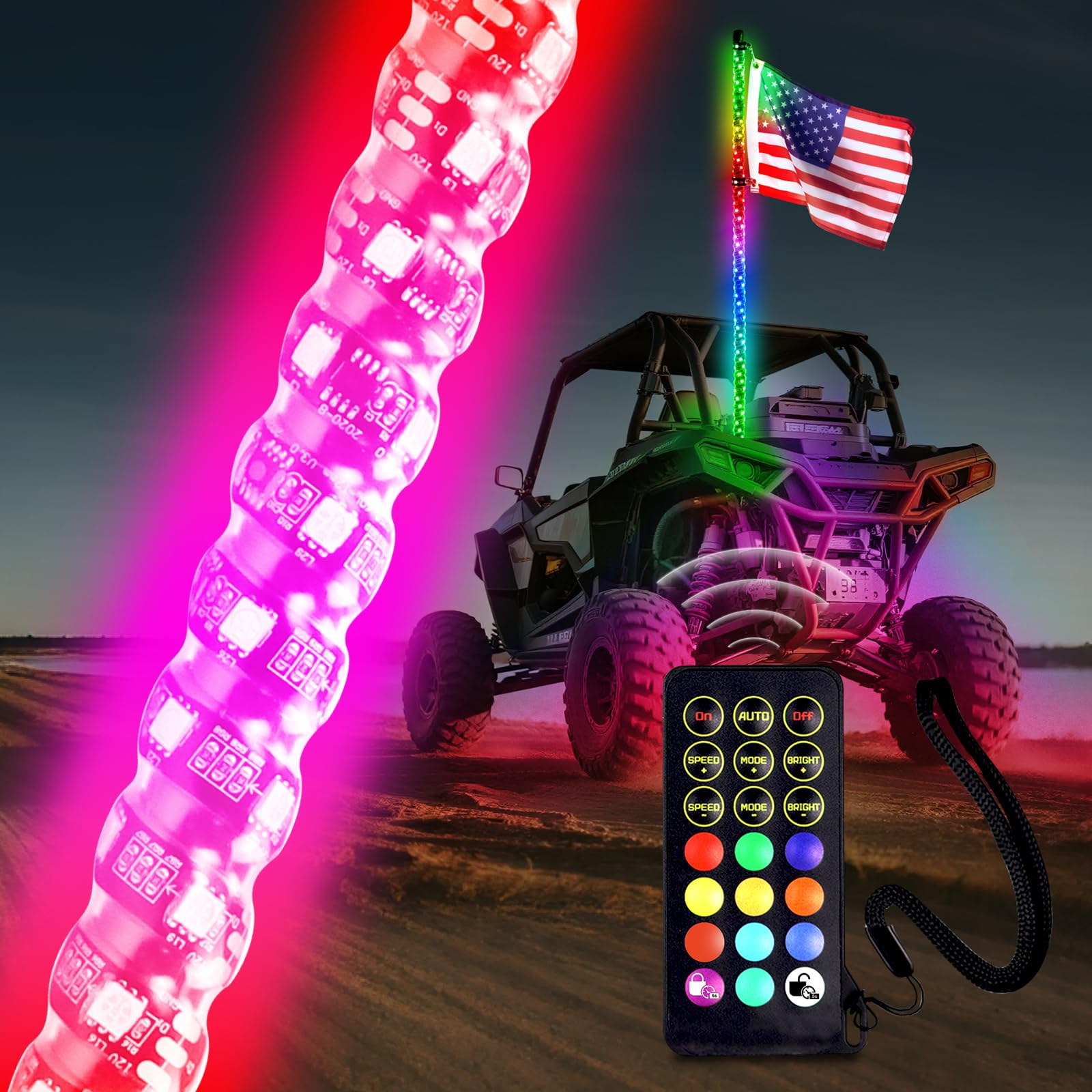 Beatto 1PC 5FT Whip Light
