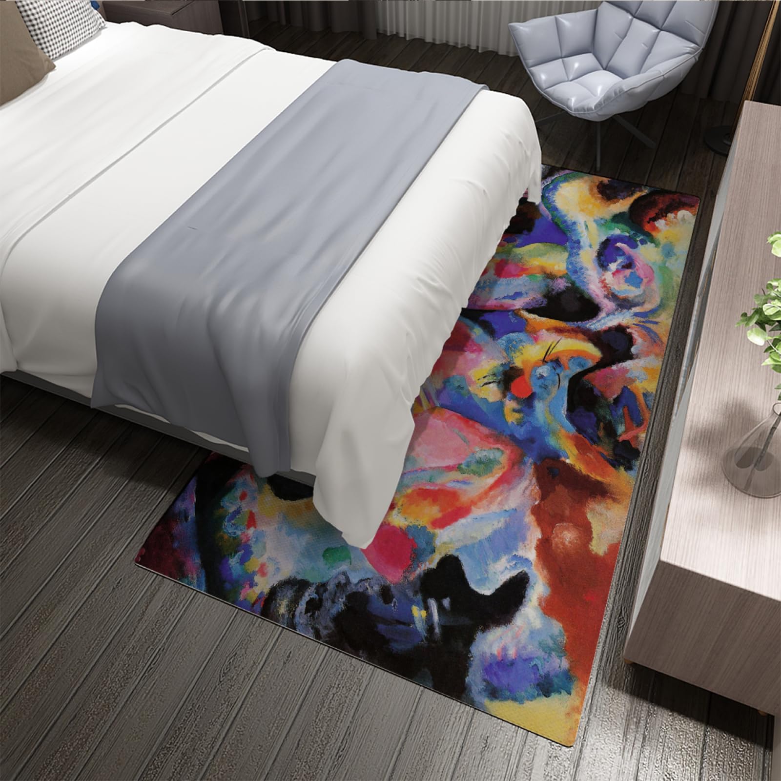 ラグ　123×178 Amazon | ニュートラルラグ 180x300cm - カラフルな風景即興の大