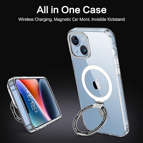 Miniatura 5 de DUEDUE Funda magnética para iPhone 14 Pro Max compatible con Magsafe, funda protectora transparente de cuerpo completo delgada de TPU transparente a