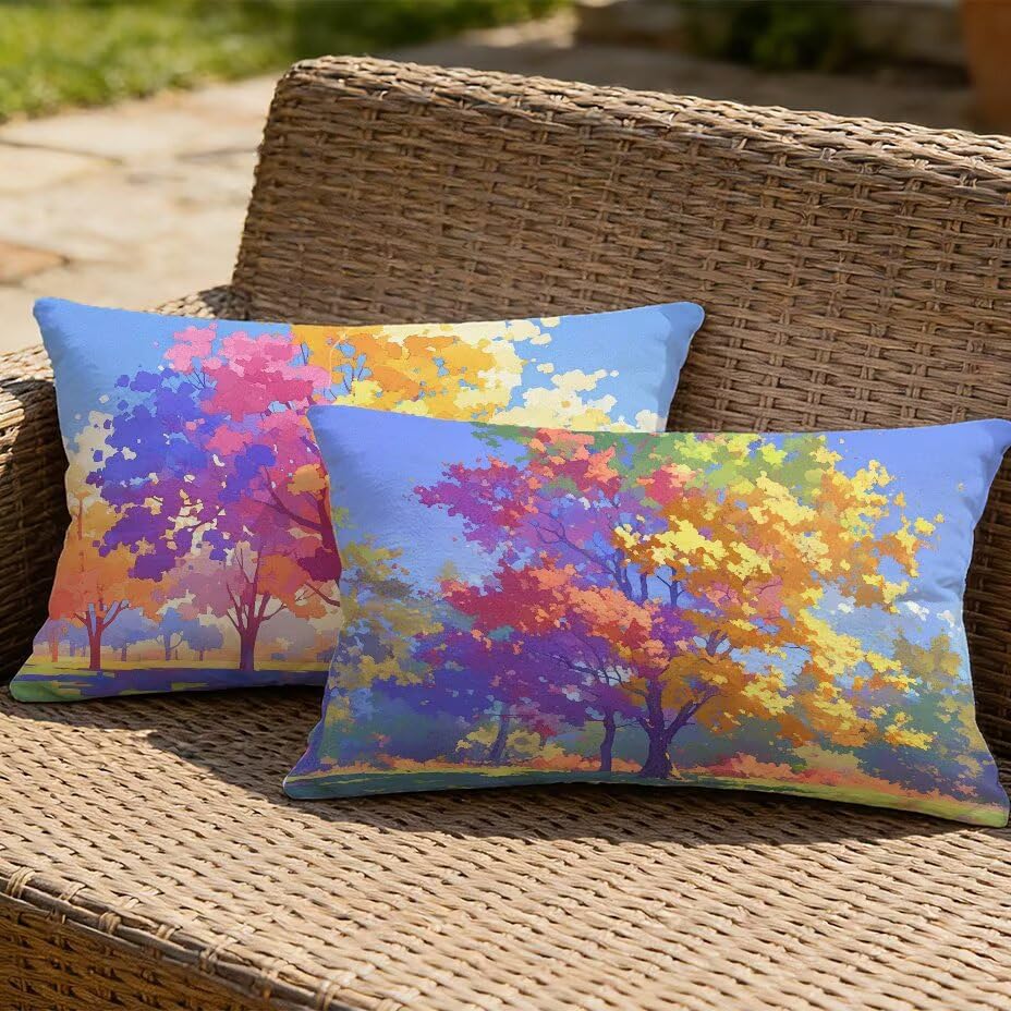 Housses de coussin de jardin imperméables 50x70 cm couleur arbre pour aménager un patio cosy