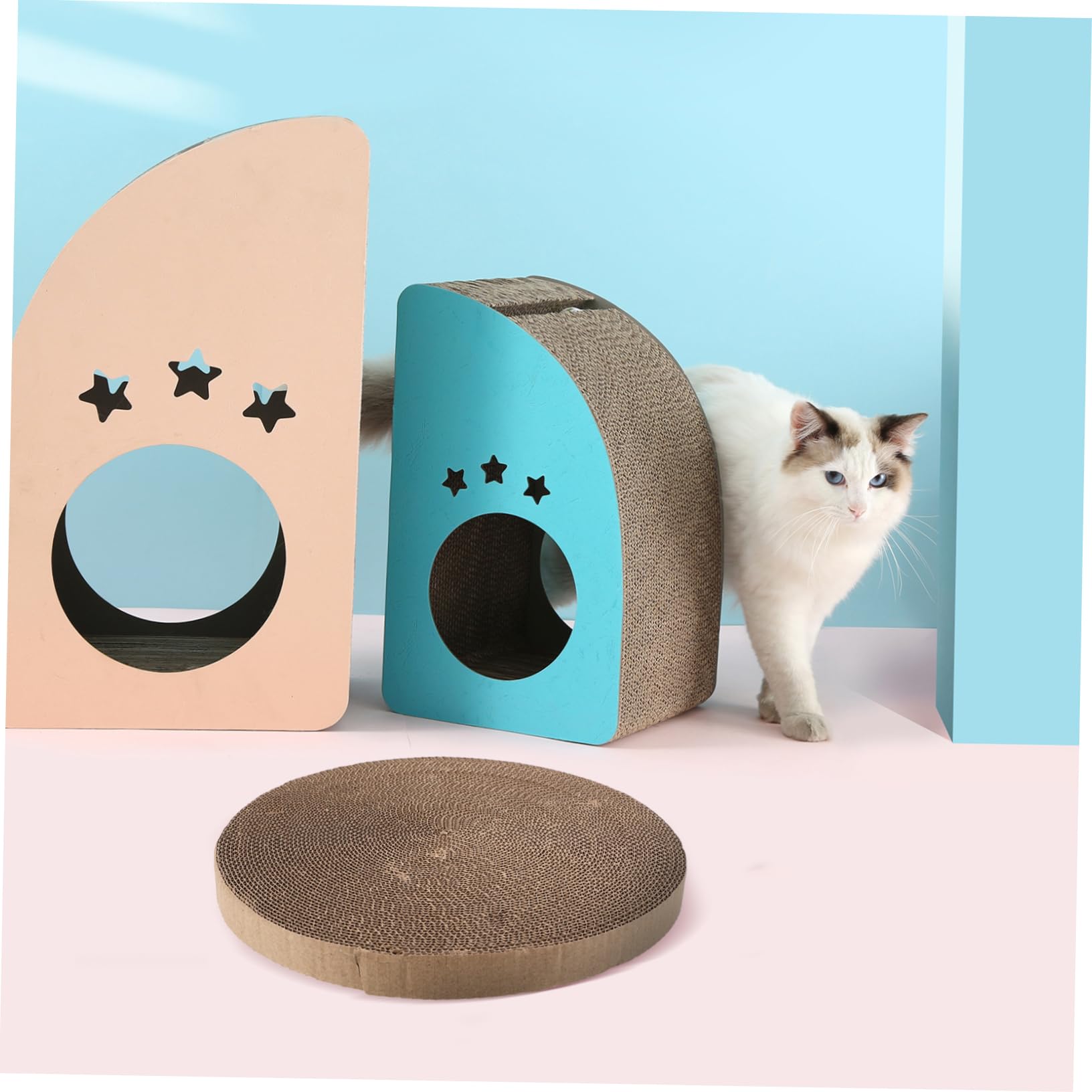 minkissy 3 Piezas de Repuesto Corrugado núcleo de cartón rascador para Gatos Almohadilla para rascar Gatitos Juguetes interactivos rascador de Gato cartón Almohadilla de Repuesto para Gatos Cama de
