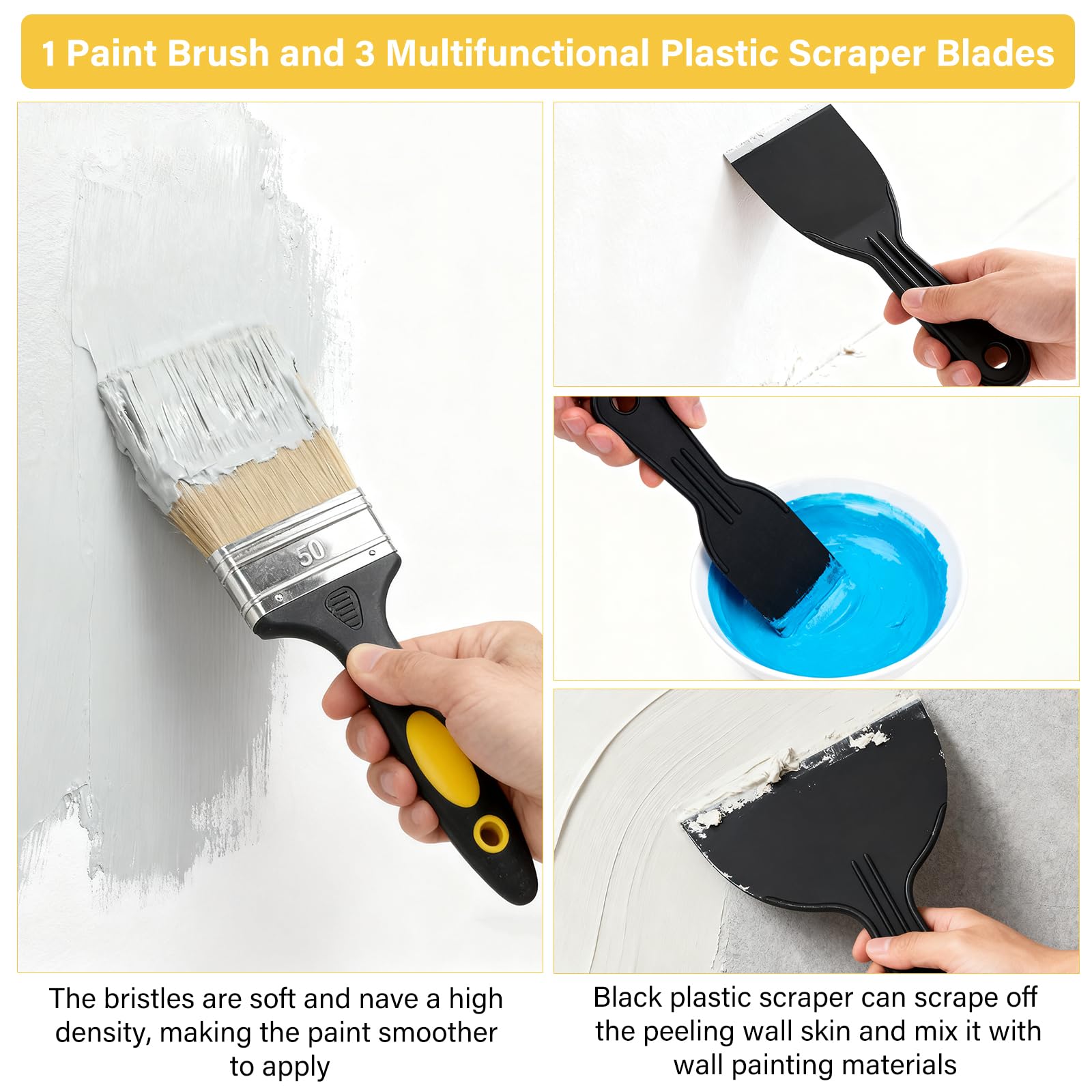 Juego de rodillos de pintura antigoteo para pared y techo para decoración del hogar, incluye rodillo de pintura para paredes y techos lisos, fácil de usar, ideal para proyectos de bricolaje