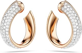 Exist Hoop Earrings, Small, White, Gold-tone Finish