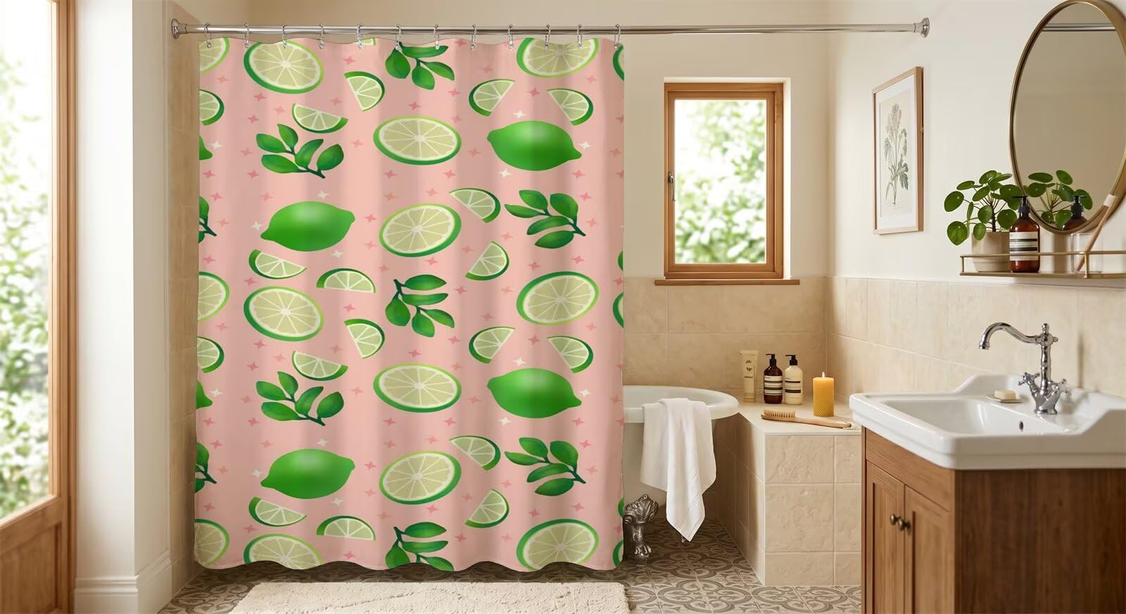 Rideau de douche 120 x 180 avec 8 crochets rideau de baignoire imperméable et lavable moderne