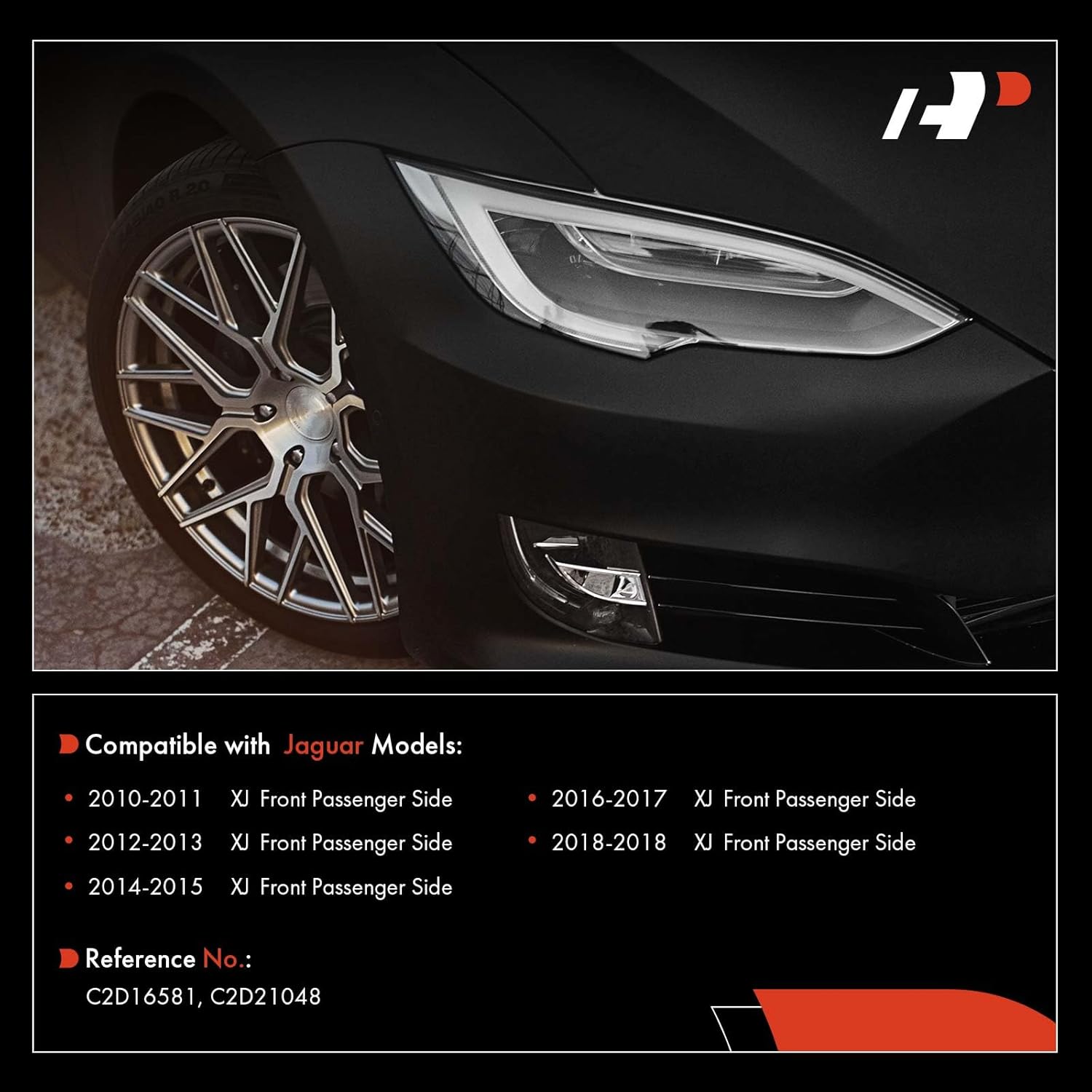 A-Premium Headlight Height Level Sensor Compatible with Jaguar XJ 2010-2018, Front Right Passenger Side