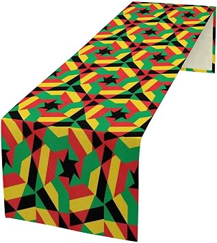 African Ethnic Tribal Table Runner Kwanzaa Juneteenth Traditional Aztec African Black History Month Dinner Runner for Farmhouse Kitchen Dinner Table Holiday Party Decoration 13"x36"