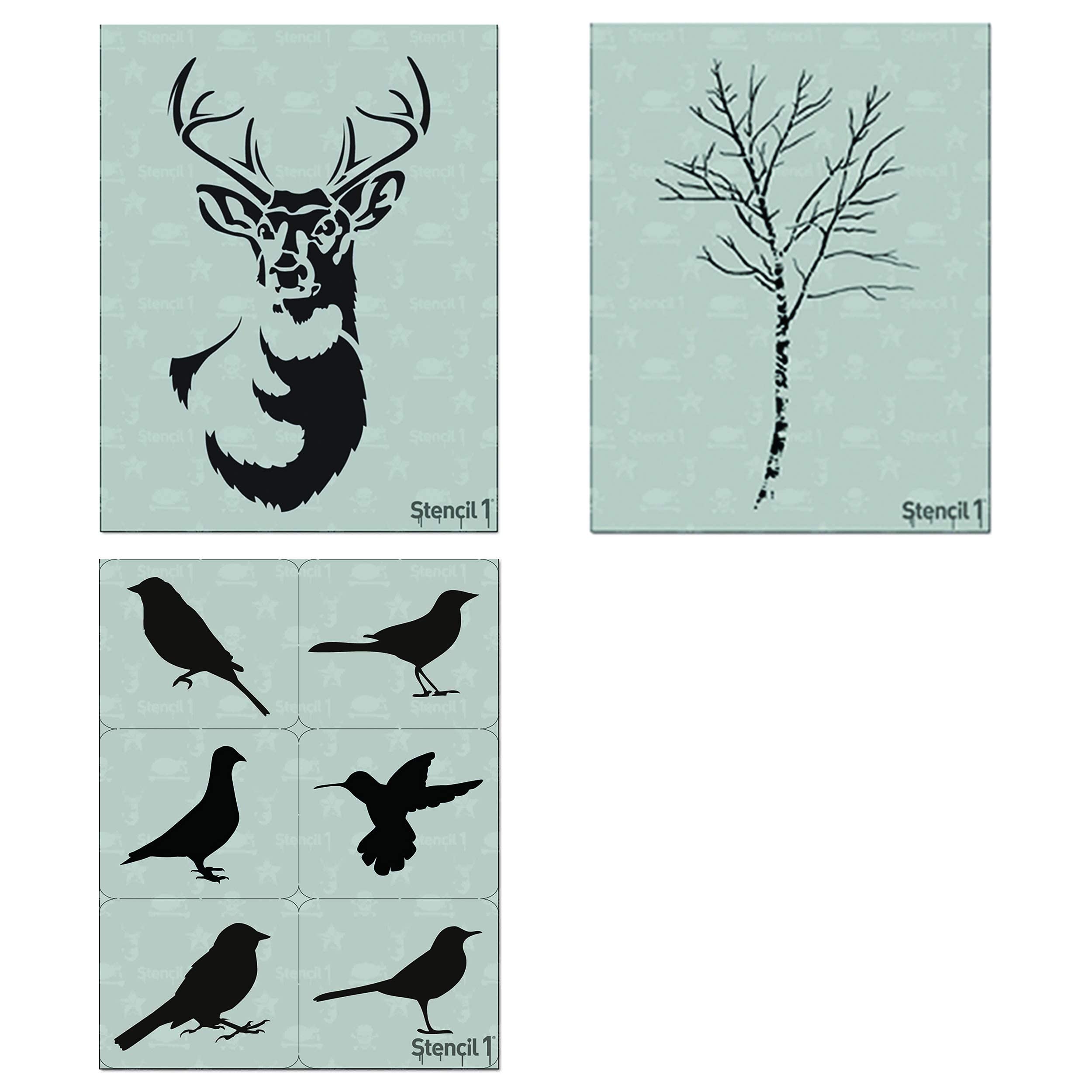 Pochoir cerf et oiseau pour customiser vos meubles