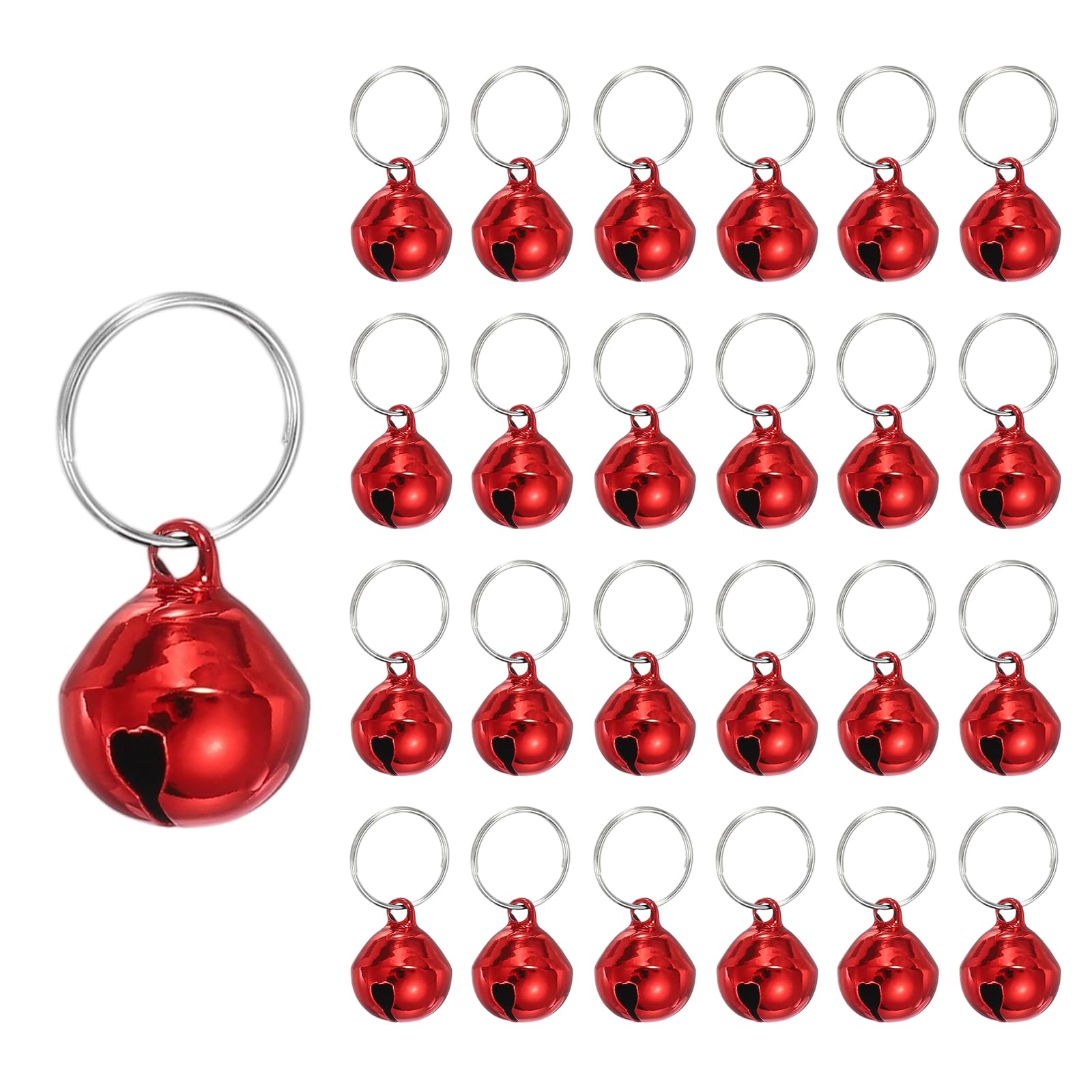 PATIKIL 24 Campanellini Per Cani Mini Campanelli Per Gatti Campanellini Per Collari Di Animali Domestici Portachiavi Carini Confezione Di Metallo Sonagli Forti Per Albero Di Natale Rosso