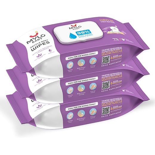 Mylo Gentle Baby Wipes 3 Pack