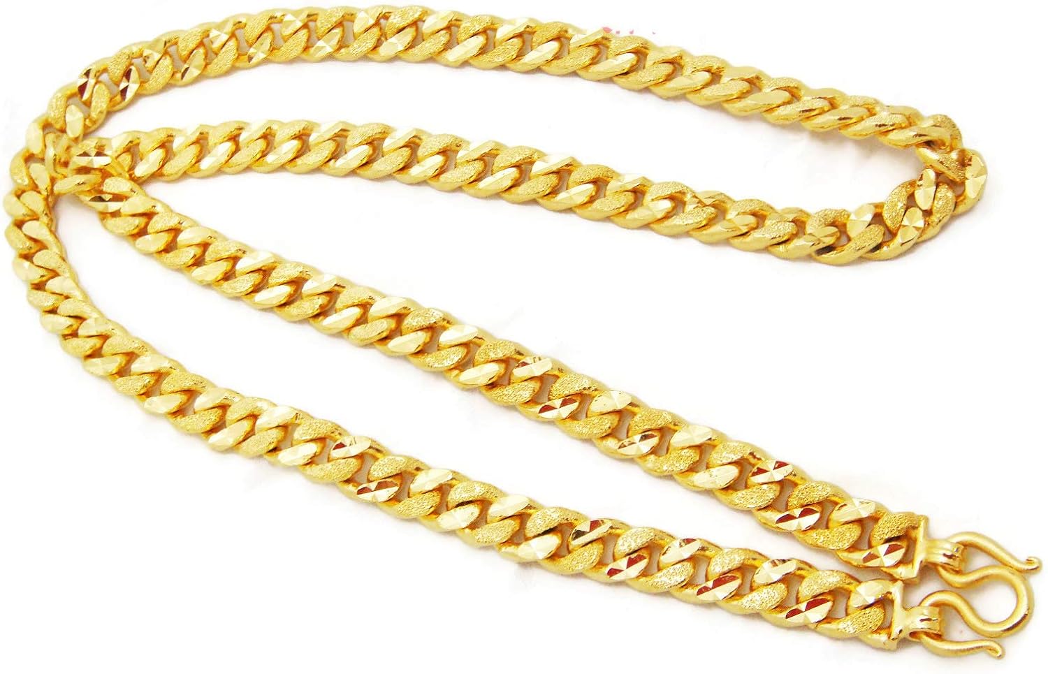 Men's Jewelry Deluxe Gold Cuban Heavy 24k Thai Baht Gold Plated Filled Necklace 28 inch 10 MM 140 Gram