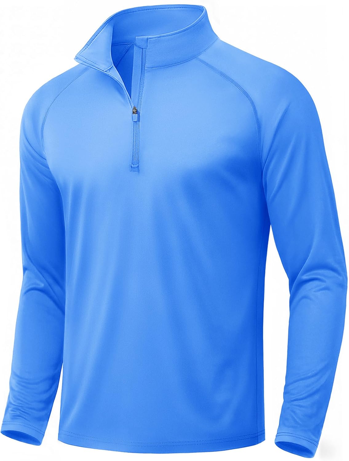 CRYSULLY Men's Long Sleeve 1/4 Zip Shirts Sun Protection Pullover UPF 50+ Rash Guard Running Lightweight T Shirt