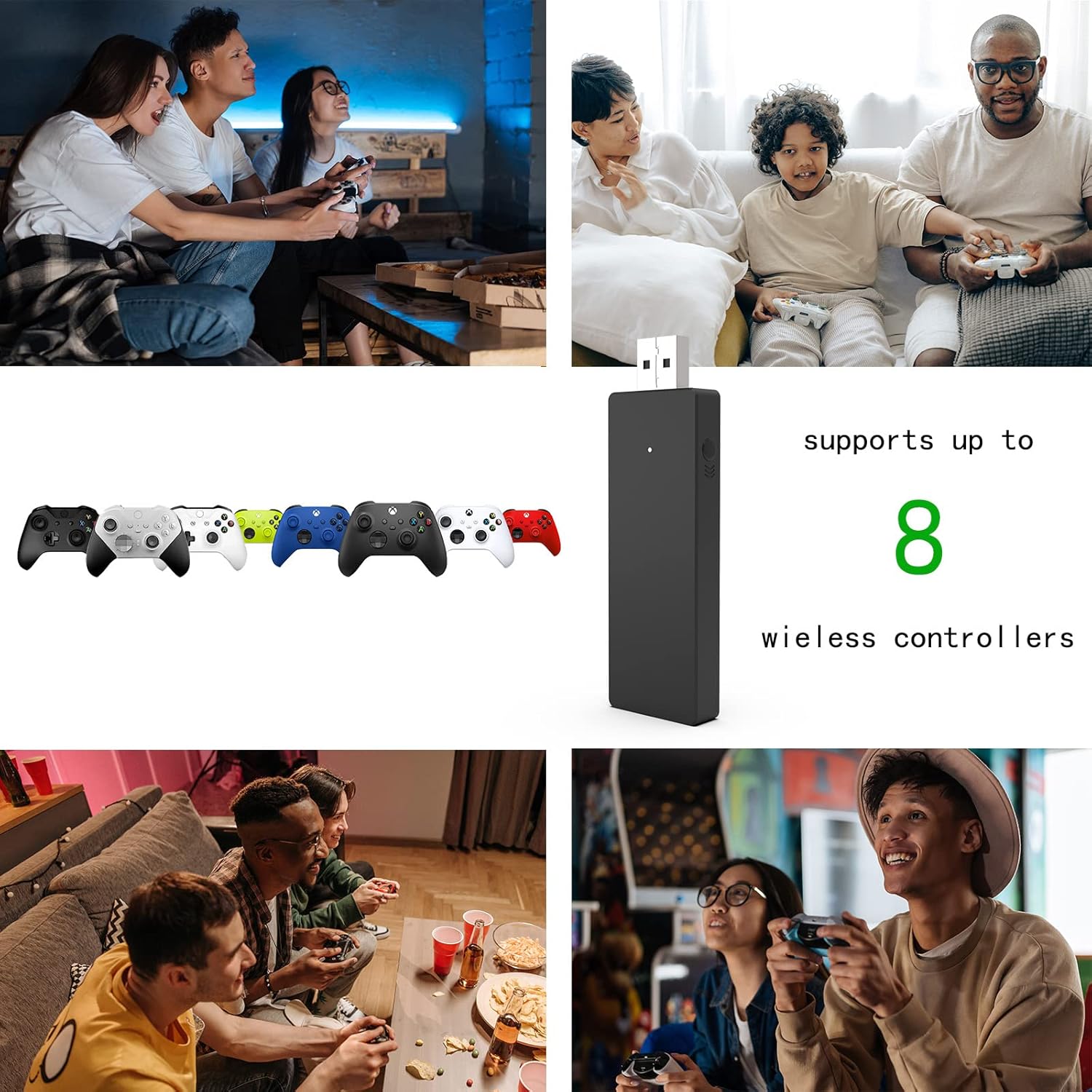 Cenxaki Wireless Adapter for Xbox One Series Controller Works with Windows 7/8.1/10-1.0 Version