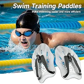 Contour Swim Paddles Hand, Swim Training Hand Paddles with Adjustable Straps, Swimming Hand Paddles for Women and Men