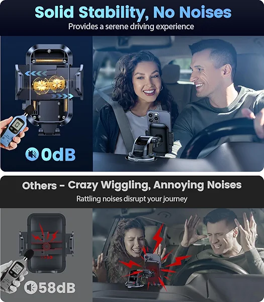 VICSEED True Military-Grade Phone Holders for Your Car [Upgraded 95+LBS Strongest Suction] Cell Phone Mount for Car Dashboard Windshield Vent Truck Boat Stand Adjustable for iPhone 17 ProMax Android