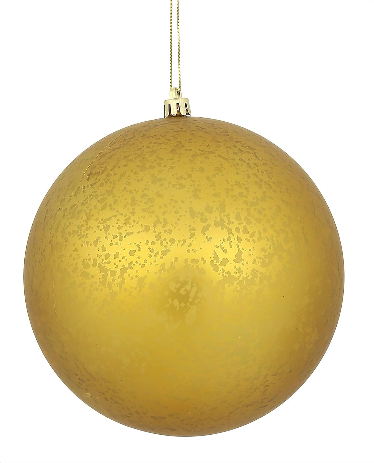 Vickerman 8" Champagne Matte Mercury Ball Ornament. This Item Features a Matte Mercury Finish to add Texture to Any Holiday Decorating Project as Well as a Metal Cap for Reliable Hanging.