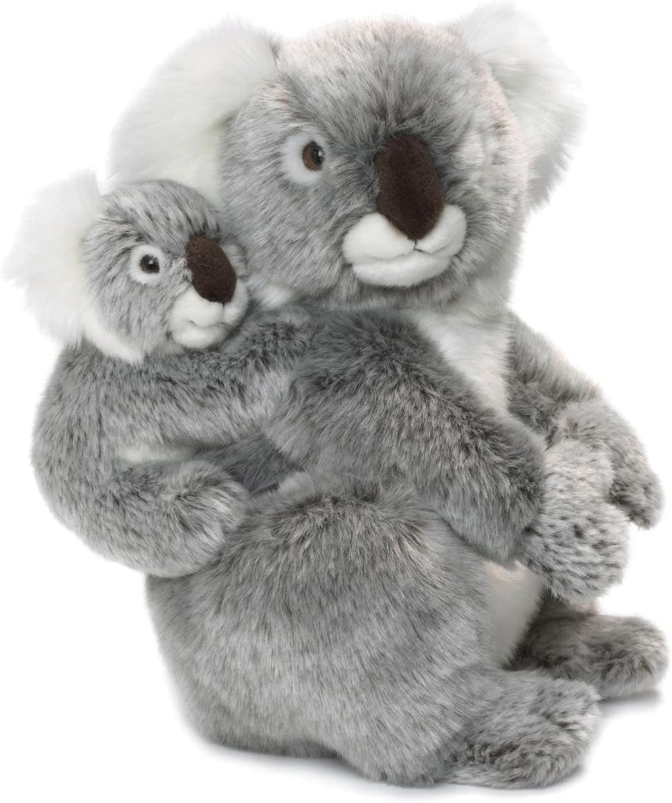 WWF - Koala and Baby Soft Toy - Realistic Plush with Many Resembling Details - Soft and Flexible - CE Approved - Height 28 cm