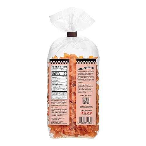 Vista 3 de Al Dente Pasta a base de plantas, lentejas rojas + batata – orgánica, sin gluten, sin OMG, vegana, fideos ricos en proteínas. Deliciosa y versátil.