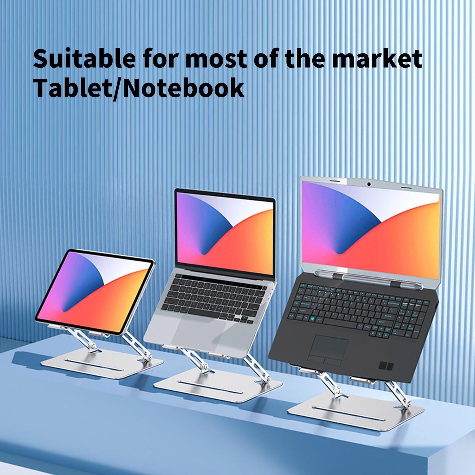 Supporto pieghevole per tablet in acciaio al carbonio Dissipazione del calore portatile regolabile per notebook Dissipazione del calore portatile