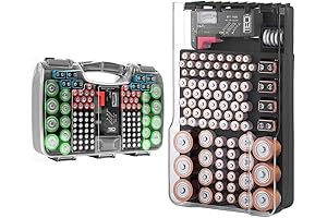 Battery Organizer, Storage Case for Batteries, Gray & Organizer Tester