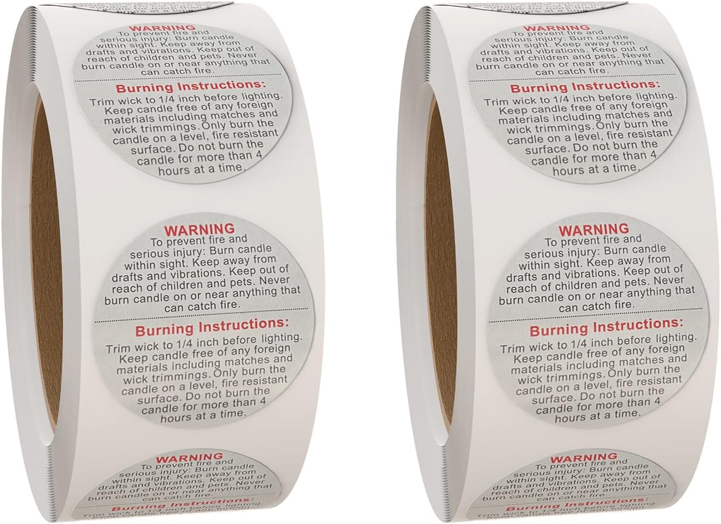 1000 Pcs White Candle Warning Labels 1.5 Inch Waterproof Candle Safety Stickers for DIY Candle Jars Stickers