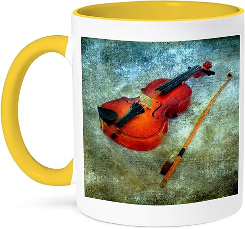 Vista 8 de 3dRose Cassie Peters Arte Digital – Violín por angelandspot – Tazas, Negro/Blanco