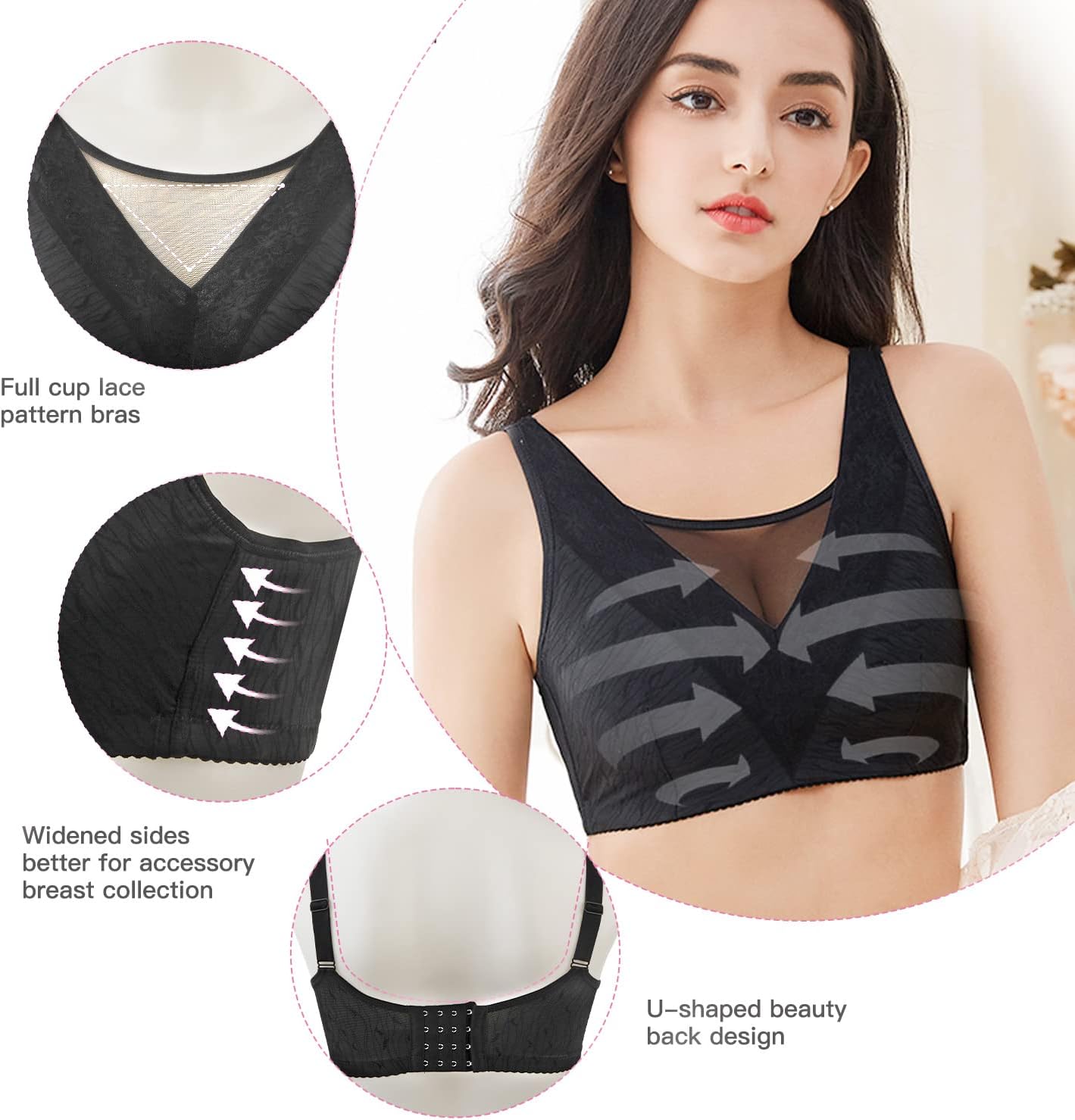 Post Mastectomy Bra for Women,Post Surgery Bra Pocket Bras Wireless Prosthetic Bras for Breast Prosthesis Breast Forms - Image 4