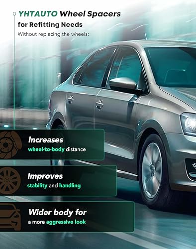 Miniatura 3 de YHTAUTO Espaciadores de rueda centrados de cubo de 5 x 4.5 pulgadas de 1.5 pulgadas, compatibles con modelos Ford, Lincoln, Explorer, Mustang, GT,