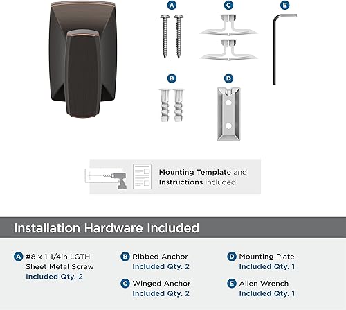 Vista 191 de Amerock BH36012BBZ - Toallero dorado champán Accesorio de baño Highland Ridge 7-7/16 pulgadas (7.441 in) de longitud Toallero de mano