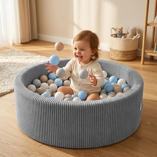 Foto 3 de 7 de KiddyMoon Piscina para Bebé Y Niño, 90 X 30 Cm con 200 Bolas, Piscina Infantil De Espuma Suave