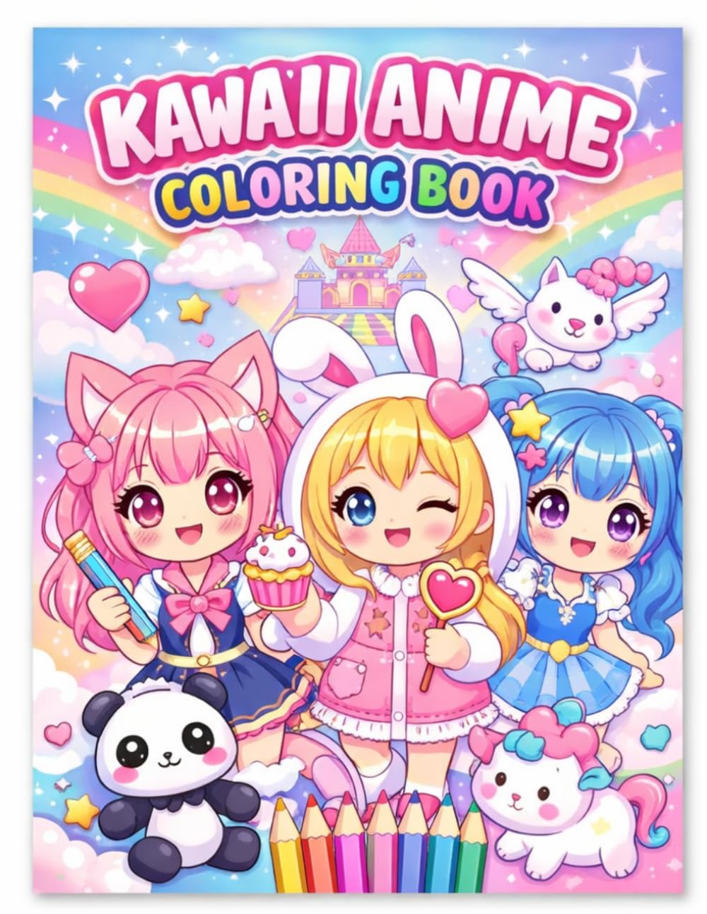 Kawaii Anime Coloring Book: Cute Anime Girls, Chibi Characters & Fun Manga-Inspired Coloring Pages for Kids, Teens & Adults (Cute Coloring (Fun))