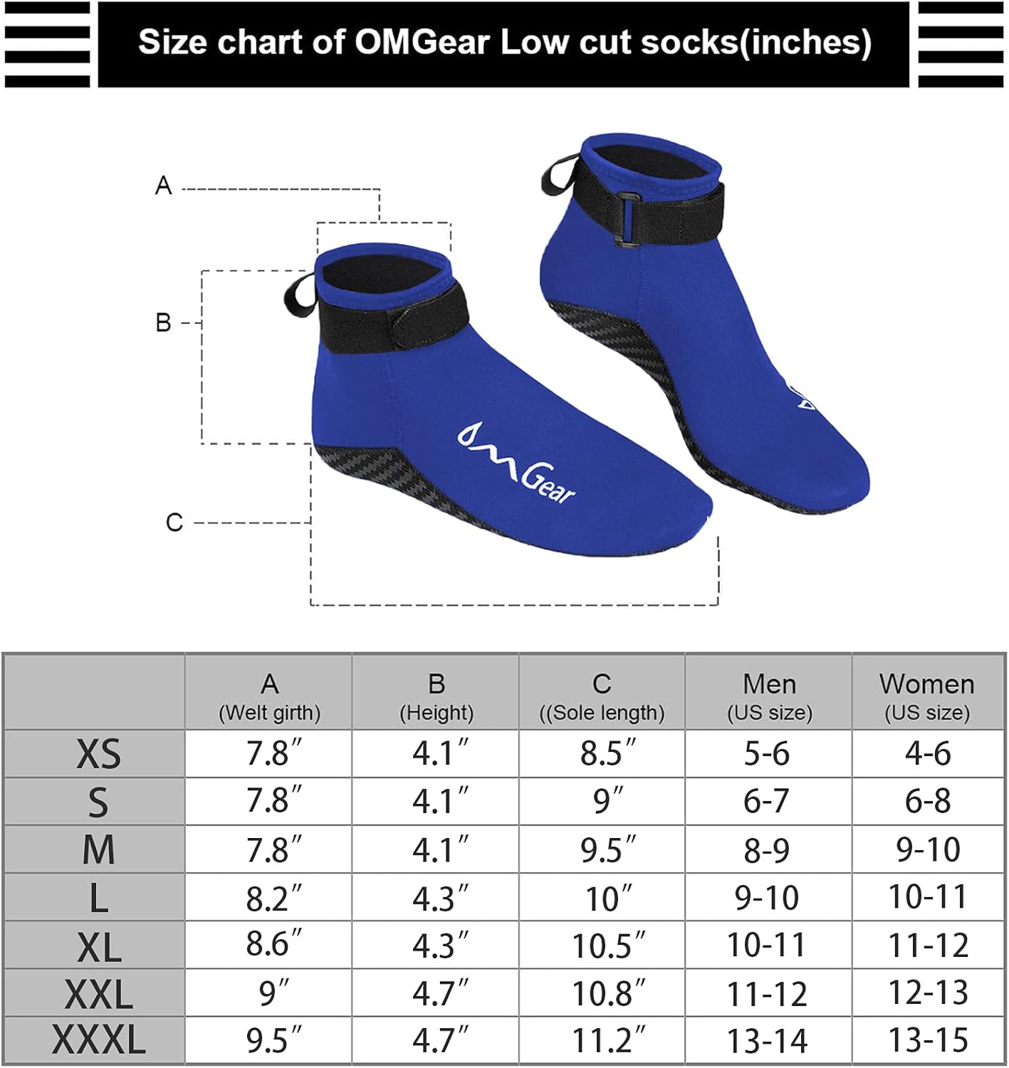 Water Socks Neoprene Socks Beach Booties Shoes 3mm Glued Blind Stitched Anti-Slip Wetsuit Boots Fin Swim Socks for Water Sports Outdoor Activities : Sports & Outdoors