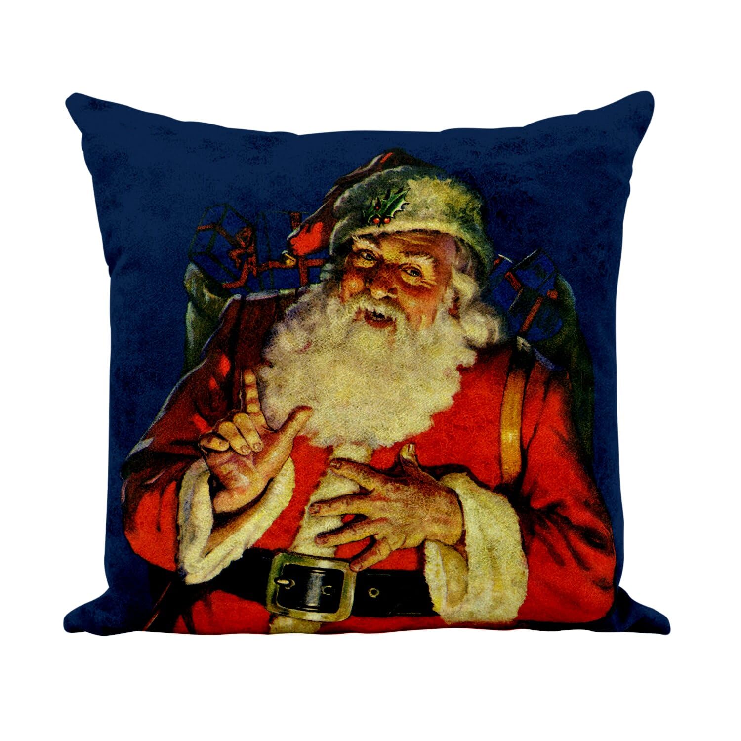 Coussin de Noël imprimé rétro vintage 40x40cm, une idée cadeau idéale pour les fêtes
