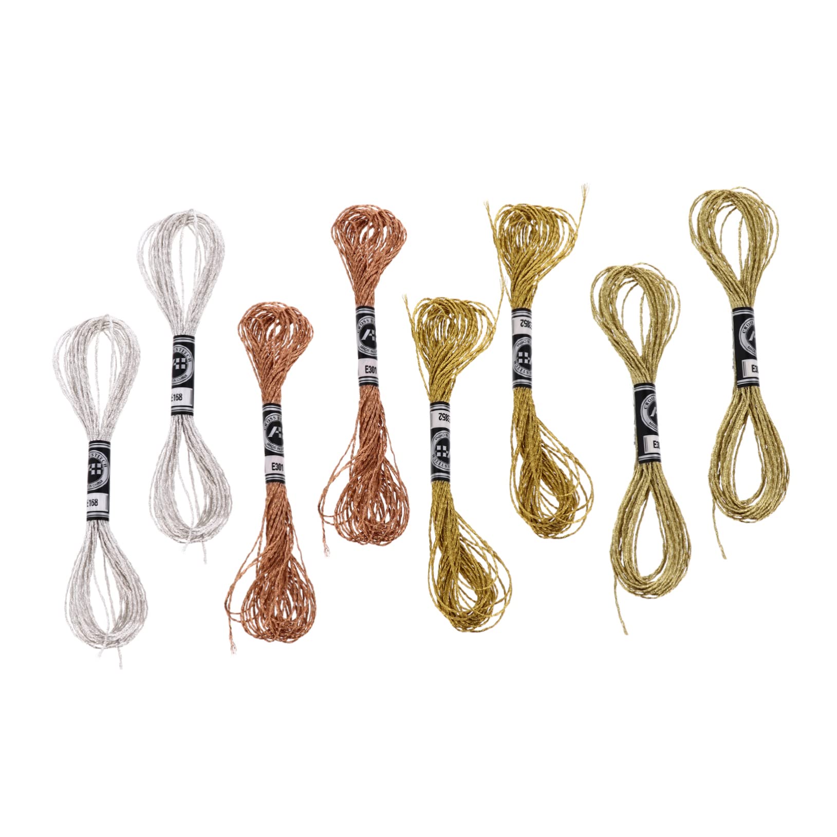 TEHAUX Metal Wiring DIY Embroidery Thread Set Cross Stitch Fittings Tools 16pcs Threads in Different Colors Polyester Material Long-Lasting