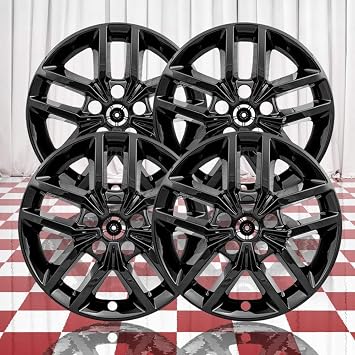 Set of 4 Gloss Black 5" V Spoke 18" Wheel Skins for Jeep Grand Cherokee 2016-2020