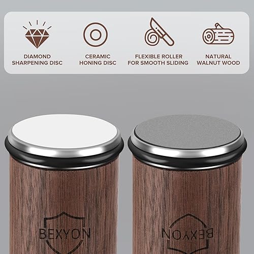 Miniatura 4 de Afilador de cuchillos rodantes, afilado de cuchillos con diamantes industriales y discos de cerámica. Sistema de afilado de cuchillos rodantes para
