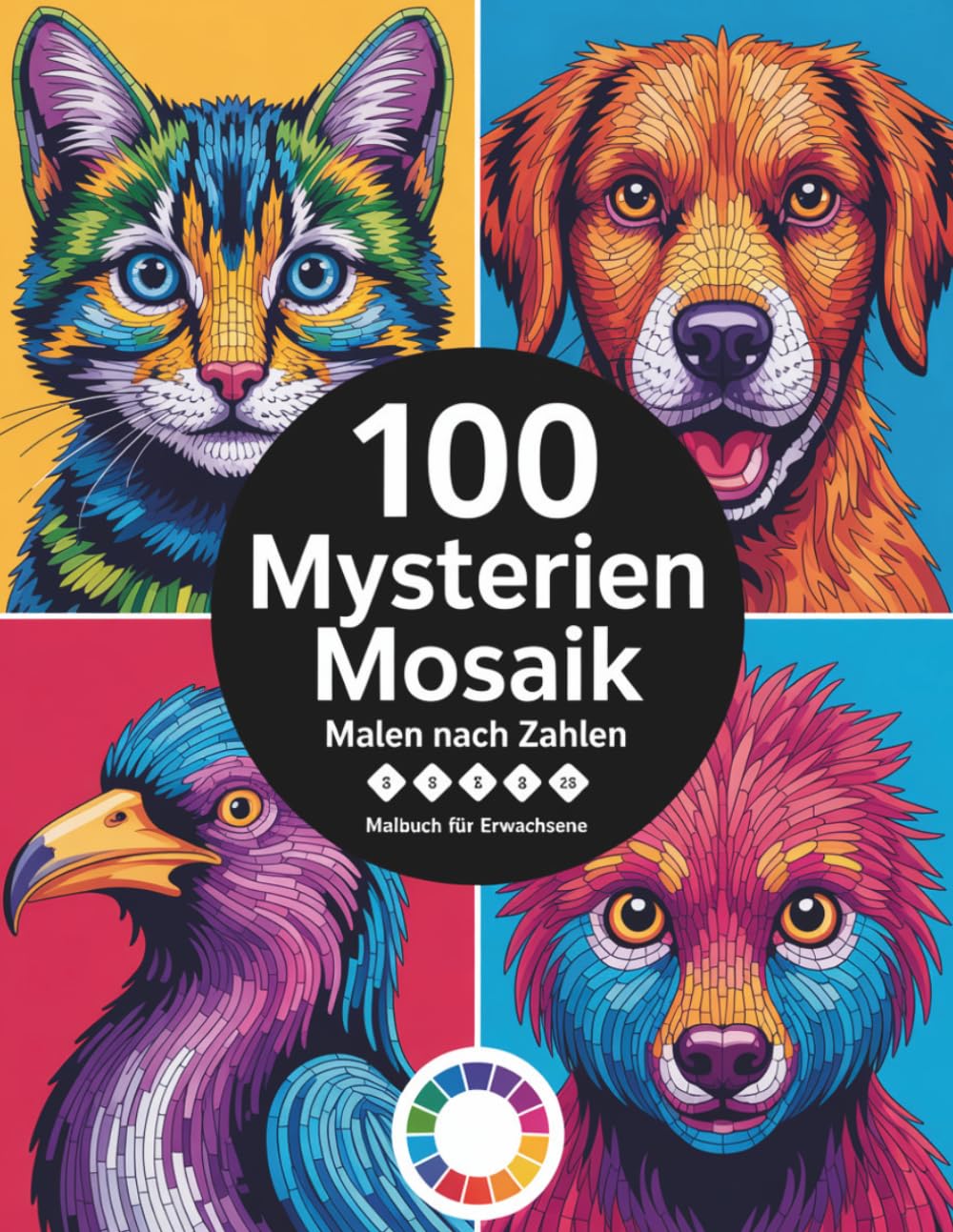 100 Mysterien Mosaik Malen nach Zahlen: Geheimnisvolle Mosaikbilder zum Ausmalen mit Zahlen – Entdecken Sie versteckte Motive Bild für Bild