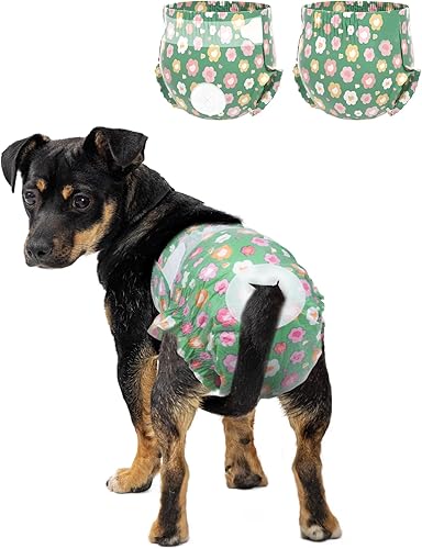 Pet Soft Pañales para Perras Hembras, Pañal Desechable para Perras Hembras, Pañales para Perras para Gatas y Cachorros con Agujero de Cola de Espuma