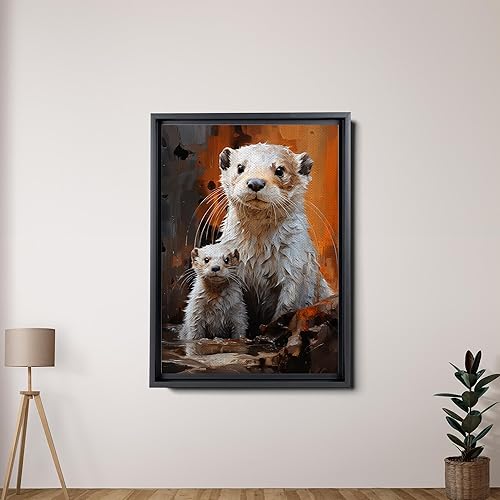 Miniatura 4 de Fox Mother Cub Print, In The Style Of Stencil,Based, Ivory, Kids Wall Art, Kids Wall Art Display, Mom And Baby Animal Art Print, Wall Art, Home Decor
