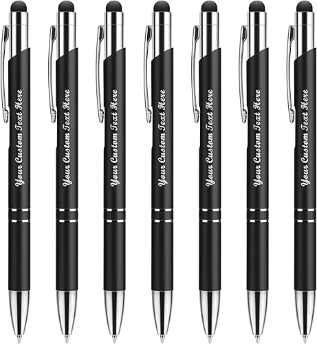 Bolígrafos personalizados con lápiz capacitivo, bolígrafos metálicos personalizados con nombre impreso con tinta negra, grabado con logotipo o