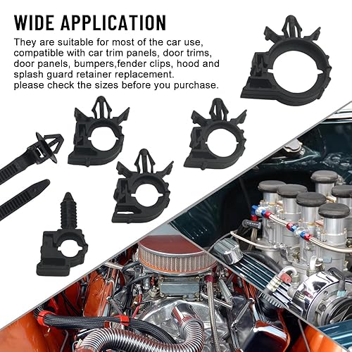 Miniatura 7 de WMYCONGCONG 54 piezas de clips de enrutamiento para telar de alambre de automóvil, clips de repuesto para arnés de cables de automóvil, clips de