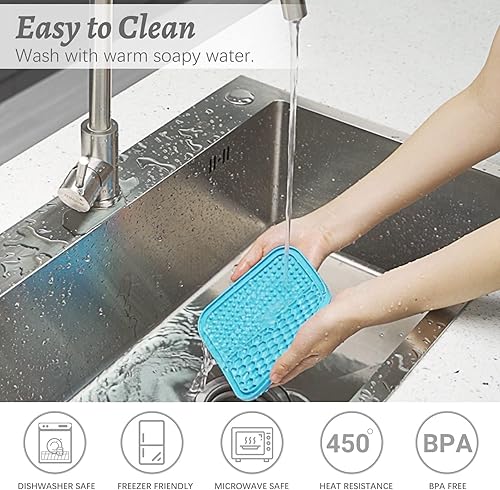 Miniatura 14 de MateeyLife 2 alfombrillas grandes para lamer perros y gatos, alfombrillas para lamer para aliviar la ansiedad del perro, almohadilla de mantequilla