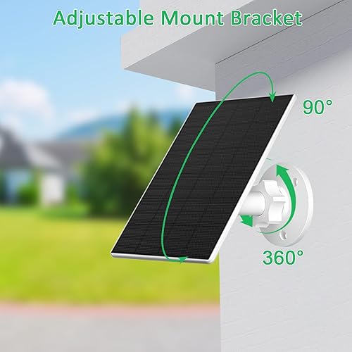 Miniatura 6 de FUTUREZEN Panel solar de 2 W para cámara de seguridad al aire libre, cargador solar USB  tipo C de 5 V compatible con cámaras de batería recargable,