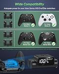 YUANHOT [LED Display] Pack batterie rechargeable pour Xbox Series X/S/One/Elite, paquet de 2 5520mWh Charge rapide pour le pack de batterie de contrôleur Xbox, le jeu à distance et le kit de charge pour xbox Series Accessoires X/S